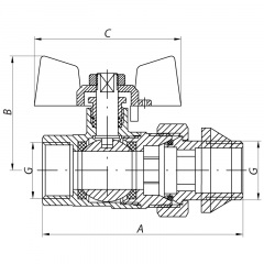 Кран з американкою 1/2 "антипротечка" (KOER KR.227.W-Gi) білий (KR0190) Бердичів