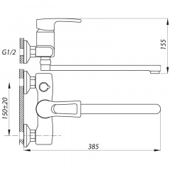 Змішувач для ванни ZERIX JLB 279 (ZX2944) Вінниця