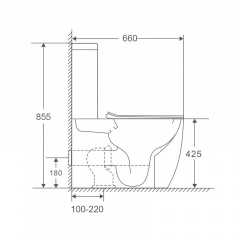 Унітаз-компакт Mixxus Premium Ellipse-0402-R 660x390x855mm система змиву RIMLESS (MP6468) Полтава