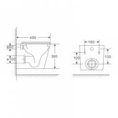 Унітаз підвісний Mixxus Premium Quadro-0301-R 490x340x360mm система змиву Rimless (MP6452) Буча
