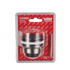 Донний клапан для умивальника Koer PW-01-07 1 1/4'' (кнопка) (Графіт) (KR3404) Бушеве