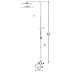 Душова колона із змішувачем KOER KB-56007-01 (Колір хром) (KR3460) Дніпро