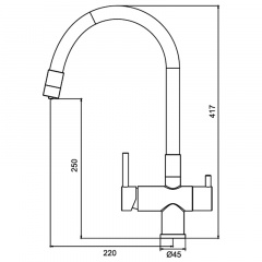 Кухонний змішувач для питної води KOER KB-72002-01 (KR3383) Балаклія