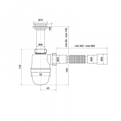 Сифон для умывальника ZERIX SU-02-A 1 1/2"x40 с литым выпуском (ZX4948) Житомир