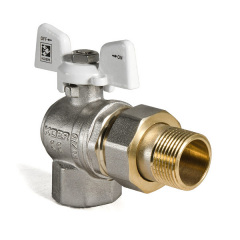 Кран із американкою 3/4" (KOER KR.228.W) кутовий білий (KR0100) Київ