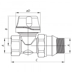 Кран термостатичний прямий 3/4“ KOER KR.923-GI (KR2685) Житомир