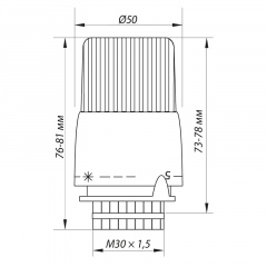 Термоголовка з виносним датчиком M30x1.5 KOER KR.1333 (KR2751) Харків
