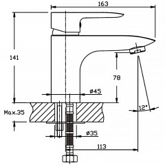 Змішувач для умивальника Haiba COLUMBIA 001 (HB0038) Обухів