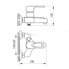 Змішувач для ванни Zerix FAD 279 (ZX0210) Львів