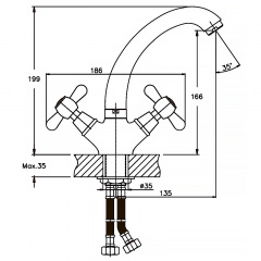 Змішувач для умивальника Haiba DOMINOX 272 (HB0081) Павлоград
