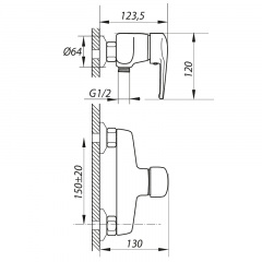 Змішувач для душу ZERIX GIT-A 183 (ZX0158) Київ