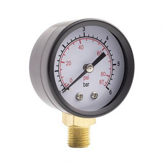 Манометр для давления воды Farmer на 6 бар с нижним подключением 1/4