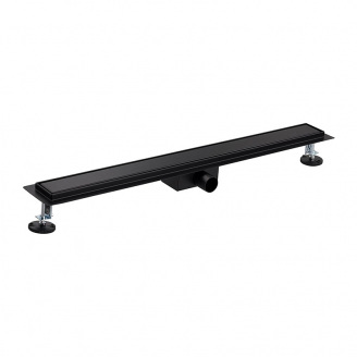 Трап лінійний Britc 800 мм чорний з сифоном нержавіюча сталь