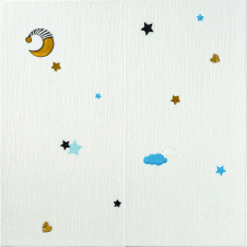 Панель стеновая 3D 700*700*4mm звезды и луна белом фоне (D) Sticker Wall SW-00001970