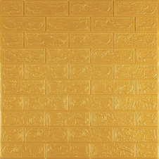 3D панель самоклеющаяся кирпич Золотой 700x770x3мм (011-3) Sticker Wall SW-00000676
