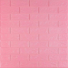 3D панель самоклеюча цегла Рожевий 700х770х3мм (004-3) Sticker Wall SW-00000231
