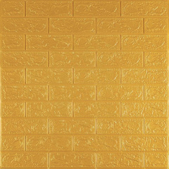 3D панель самоклеюча цегла Золота 700x770x3мм (011-3) Sticker Wall SW-00000676 Вінниця