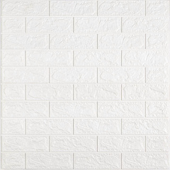3D панель самоклеюча цегла Біла 700х770х5мм (001-5) Sticker Wall SW-00000029 Суми