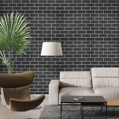 Самоклеюча стінова панель Sticker Wall Чорна 3D NEW CULTURAL WALL 70*70см*5мм BLACK+WHITE (D) SW-00001503 Кропивницький