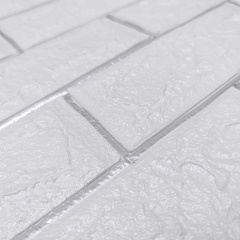 Самоклеющаяся декоративная 3D панель под белый матовый кирпич с серебром 3D Loft 700x770x5 мм Хмельницкий