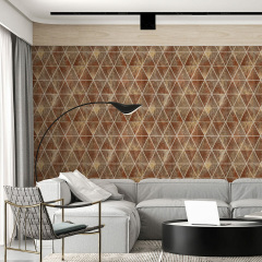Панель стеновая 3D 700х770х4мм ромбы коричневые винтаж (D) Sticker Wall SW-00002007 Самбор