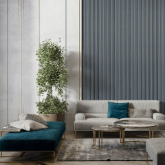 Декоративная стеновая рейка Sticker Wall 160*23*3000мм (D) SW-00001529 Темно-серая Лозовая
