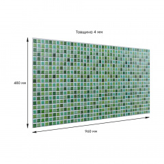 Декоративная ПВХ панель под зеленую мозайку 960х480х4мм (D) SW-00001828 Sticker Wall Луцк
