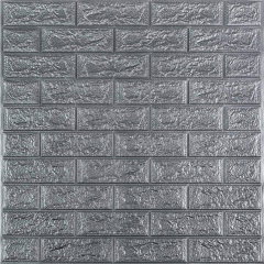 3D панель самоклеюча цегла Срібло 700х770х5мм (017-5) Sticker Wall SW-00000038 Чернівці