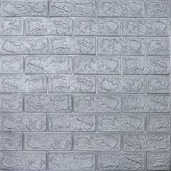 Самоклеюча 3D панель Sticker Wall SW-00001197 Під срібну цеглу в рулоні 20000x700x3мм Херсон