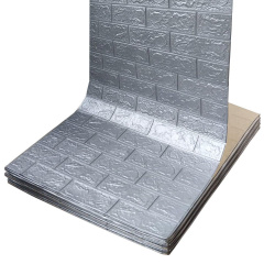 Самоклеюча 3D панель Sticker Wall SW-00001197 Під срібну цеглу в рулоні 20000x700x3мм Херсон