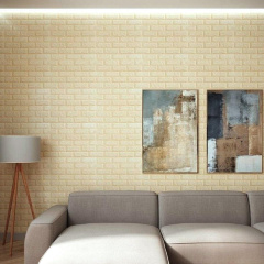 Самоклеющаяся 3D панель Sticker Wall под бежевый кирпич в рулоне 20000x700x3мм (R009-3-20) Мукачево