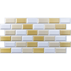 Декоративная ПВХ панель бело-бежевый клинкерный кирпич Sticker Wall SW-00001430 960х480х4мм Хуст
