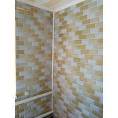 Декоративная ПВХ панель бело-бежевый клинкерный кирпич Sticker Wall SW-00001430 960х480х4мм Хуст
