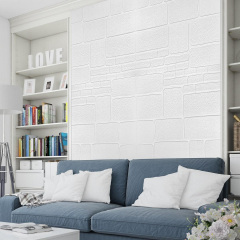 Самоклеюча 3D панель Sticker Wall Камінь білий 700х700х6мм Конотоп