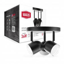 Спот светильник на 3 лампы Maxus MSL-01R 3x4W 4100K Черный (1305)