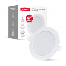 Светильник светодиодный Maxus 1-RDL-0641-IP RDL 6W 4100K IP44 Белый (1862)