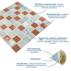 Панель стінова 3D 700х770х4мм мозаїка коричнева (D) Sticker Wall SW-00002012 Луцьк