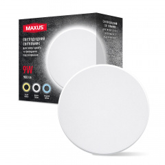 Светильник светодиодный накладной Maxus MWL 9W 3CCT IP65 WH Circle Белый (1795) Березнеговатое