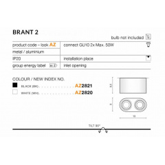 Точечный светильник AZzardo BRANT 2 AZ2821 Токмак