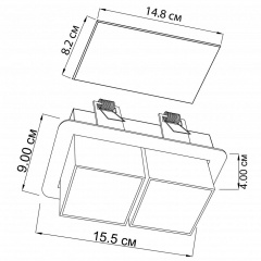 Точечный светильник R2D2 2 BK/WH Imperium Light 304213.05.01 Виноградів