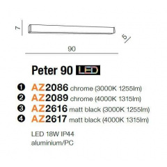 Бра AZzardo PETER 90 3000K AZ2616 Балаклія