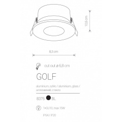 Точечный светильник для ванной GOLF BK Nowodvorski 8376 Тернопіль