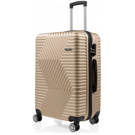 Пластиковый чемодан на колесах GD Polo 45L Бежевый