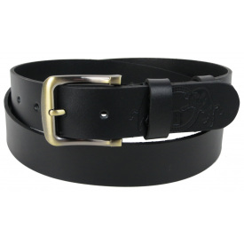 Ремень мужской кожаный под джинсы Skipper 1502-38 3.8 см Черный