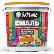 Эмаль для пола и других поверхностей акриловая SkyLine Оранжевая RAL 2004 3 л