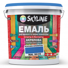 Эмаль для пола и других поверхностей акриловая SkyLine Ярко-голубой RAL 5015 3 л
