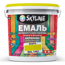 Эмаль для пола и других поверхностей акриловая SkyLine Желтый RAL 1021 10 л