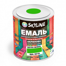 Эмаль для пола и других поверхностей акриловая SkyLine Светло-зеленый RAL 6018 0.75 л