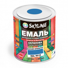 Эмаль для пола и других поверхностей акриловая SkyLine Ярко-голубой RAL 5015 0.75 л