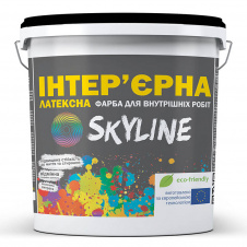 Краска интерьерная латексная для стен потолков дверей SkyLine 14 кг Белый